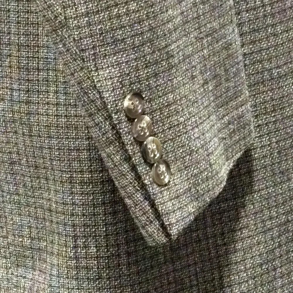 Hart Schaffner Marx Blazer Mens 41R Brown Gray Wool Made USA Check Sport Coat